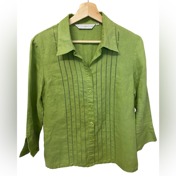 100% linen button down, gently used excellent condition size M - Picture 2 of 11